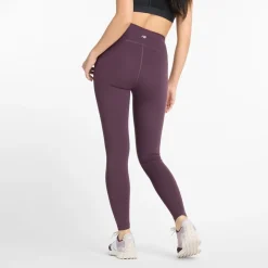 Hot Dame Slanke NB Dry Højtaljede Tætsiddende Leggings Blomme Brun Dame Sport Træningsbukser|Træning