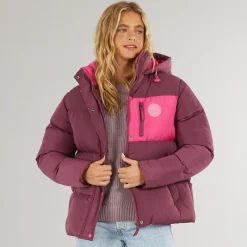 Online Dame St Austell Kort Dunjakke Burgundy Dame Jakker Og Frakker·Jakker Og Frakker