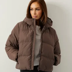 Best Dame Storm Cuff Kort Puffer Jakke Kaffe Dame Jakker Og Frakker·Jakker Og Frakker