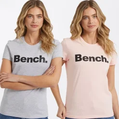 Hot Dame T-shirts Grammen To-pak Grå Melange/​Pink Dame Multipakker·Overdele|Overdele·T-Shirts