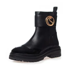 New Dame vind støvler 0011 Black Patent Dame Støvler|Støvler