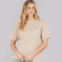 Online Dame Yerra T-shirt Taupe Dame Overdele·T-Shirts|Overdele·Overdele