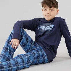 Discount Drenge Atmore nattøj sæt Navy/​Blue Check Nattøj|Nattøj