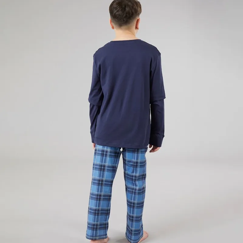 Discount Drenge Atmore nattøj sæt Navy/Blue Check Nattøj|Nattøj