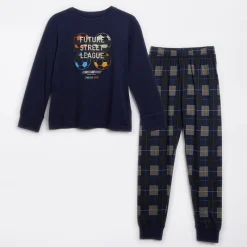 Drenge Belmont Nattøj Sæt Navy/​Navy Check Nattøj|Nattøj