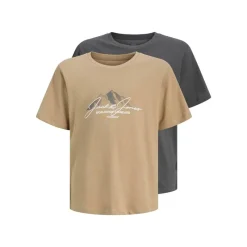Best Drenge Bjerg To Pak T shirts Silver Mink/​Asphalt Multipakker|T-Shirts Og Undertrøjer