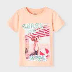 Online Drenge Feodor T-shirt Peach Nectar T-Shirts Og Undertrøjer
