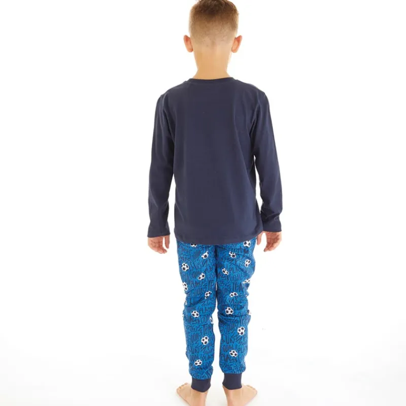 Discount Drenge Fodbold Pyjamasæt Blå Nattøj|Nattøj