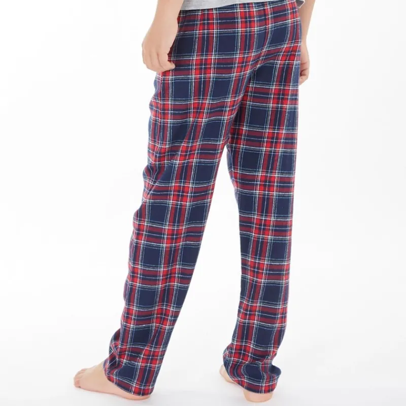 New Drenge Folau Flanel Check Lounge Bukser Blå/Rød/Hvid/Gul Check Flanel Nattøj|Nattøj
