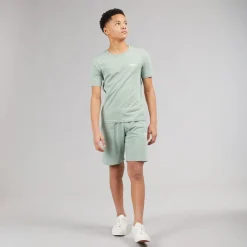 New Drenge Jeff Orion T-shirt og shorts sæt Iceberg Green Sæt|Træningsdragter