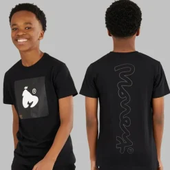Outlet Drenge kombi patch t-shirt sweatshirt og joggingbukser træningssæt Sort Træningsdragter