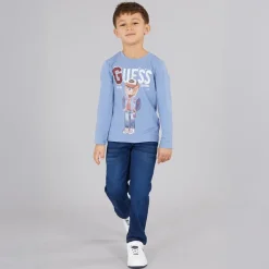 Sale Drenge langærmet T-shirt Lilac Blue T-Shirts Og Undertrøjer