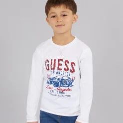 Online Drenge langærmet T-shirt Pure White T-Shirts Og Undertrøjer