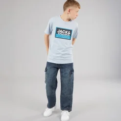 Online Drenge Logan T-shirt Afdæmpet Blå T-Shirts Og Undertrøjer