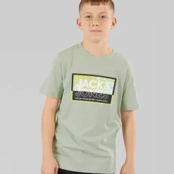 Online Drenge Logan T-shirt Aqua Grå T-Shirts Og Undertrøjer
