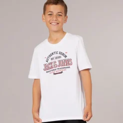Discount Drenge Logo T-Shirt Hvid Print/​Navy Blazer/​Ægte Rød T-Shirts Og Undertrøjer