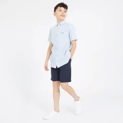 Drenge Lomous skjorte og chino shorts sæt blå og hvid stribet/​navy Blue & White Stripe /​ Navy Shorts|Sæt