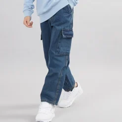 Best Drenge Løstsiddende Cargo Jeans Mellemblå Jeans Og Bukser