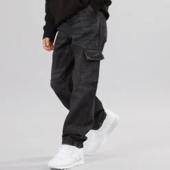 Best Drenge Løstsiddende Cargo Jeans Antracit Jeans Og Bukser