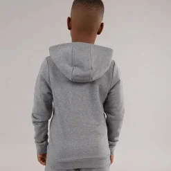 Outlet Drenge lynlås hættetrøje Heather Grey Hættetrøjer Og Sweatshirts