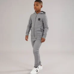 Outlet Drenge lynlås hættetrøje Heather Grey Hættetrøjer Og Sweatshirts