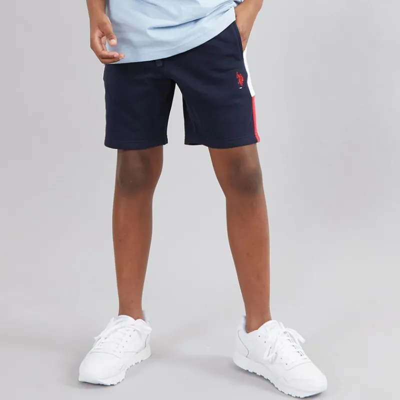 Hot Drenge Sliced Side Shorts af jerseystof Blå Shorts