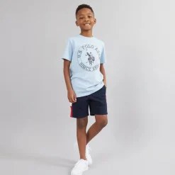 Hot Drenge Sliced Side Shorts af jerseystof Blå Shorts