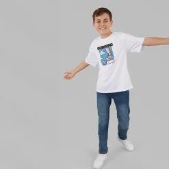 Clearance Drenge slim fit jeans mellemblå Jeans Og Bukser
