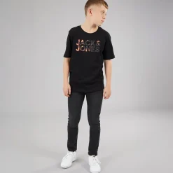 Discount Drenge Splash Corp Logo T-shirts Sort T-Shirts Og Undertrøjer