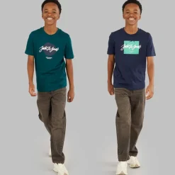 New Drenge Tiley Rund Hals To Pakke T-shirts Dyb Teal/​Navy Blazer Multipakker|T-Shirts Og Undertrøjer