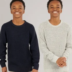 Clearance Drenge To Pak Strik Crew Neck Jumpere Moonbean /​ Sky Captain Multipakker