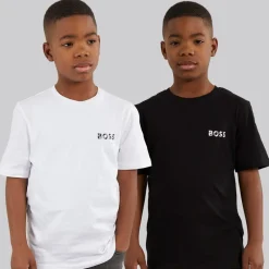 Discount Drenge to pak t shirts sort hvid Black White Multipakker|T-Shirts Og Undertrøjer