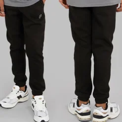 Discount Drenge Tre Dele Hættetrøje T-shirt Og Joggingbukser Sæt Sort/​Koksgrå Træningsdragter