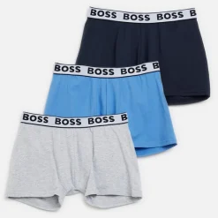 Online Drenge Tre Pak Boksershorts Marineblå Undertøj|Multipakker