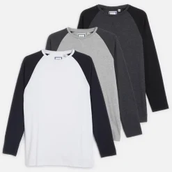 Online Drenge Tre Pakke Raglan T-Shirts Multi Multipakker|T-Shirts Og Undertrøjer
