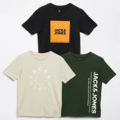 Outlet Drenge T-shirts Jason 3-pak Sort Multipakker|T-Shirts Og Undertrøjer