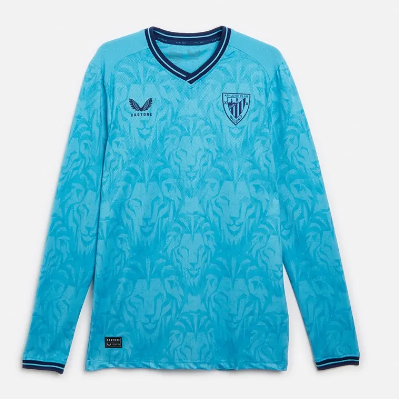 Herre AC Athletic Club Bilbao Pro Langærmet Udebanetrøje Ingen Sponsor Blå Atoll Træning|T-Shirts Og Undertrøjer