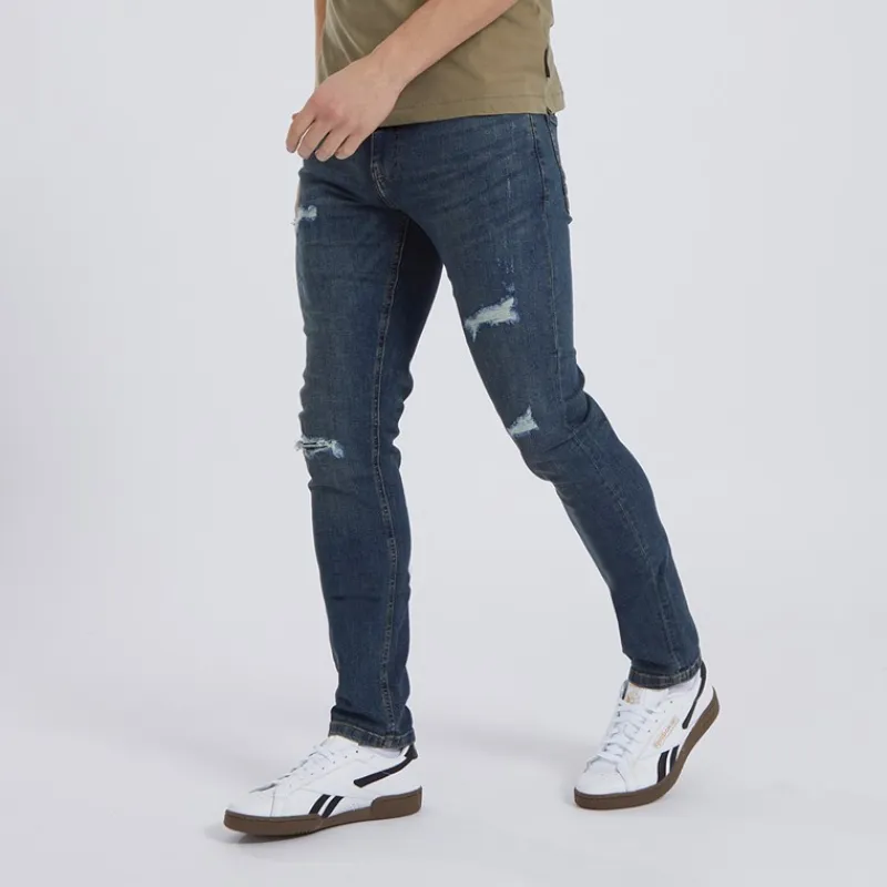 Discount Herre Afspændte Koniske Jeans Vintage Blå Jeans Og Bukser·Slim Jeans|Jeans Og Bukser·Jeans