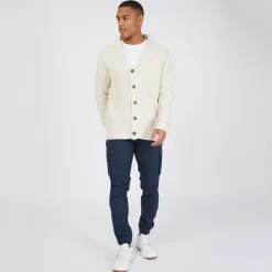 Clearance Herre Arkram Knittet Cardigan med Knapper Havregryn Trøjer Og Cardigans·Cardigans