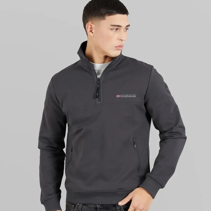 Online Herre Bastien 1/2 Lynlås Sweatshirt Dark Grey Solid Udendørs|Hættetrøjer Og Sweatshirts·Sweatshirts