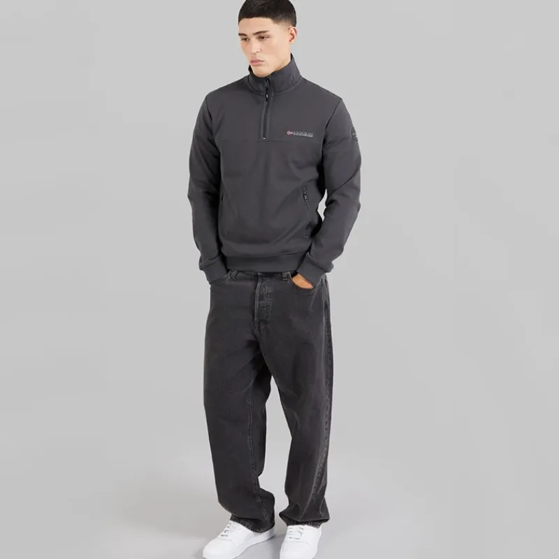 Online Herre Bastien 1/2 Lynlås Sweatshirt Dark Grey Solid Udendørs|Hættetrøjer Og Sweatshirts·Sweatshirts
