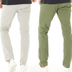Clearance Herre Bolton Dean AKM Chino Bukser 2-pak Ghost Grå/​Oliven Nat Jeans Og Bukser·Bukser