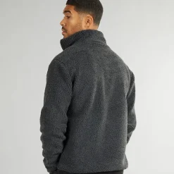 Discount Herre Borg Fleece med Høj Hals Mørkegrå Mel Hættetrøjer Og Sweatshirts·Fleecetøj|Træningsdragter Og Joggingbukser·Fleecetøj