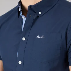 New Herre Bowdon Kortærmet Skjorte Blå T-Shirts, Poloer Og Skjorter·Skjorter