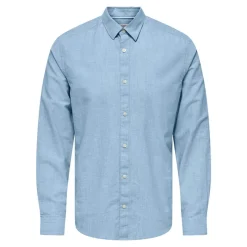 Herre Caiden Life Langærmet shirts Blå T-Shirts, Poloer Og Skjorter·Skjorter