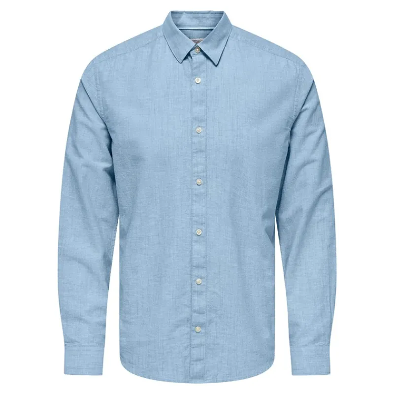 Herre Caiden Life Langærmet shirts Blå T-Shirts, Poloer Og Skjorter·Skjorter