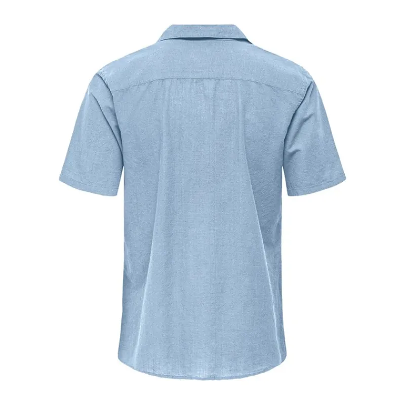 Best Herre Caiden Skjorter med korte ærmer Blå T-Shirts, Poloer Og Skjorter·Skjorter