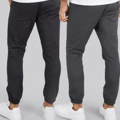 Online Herre Cargobukser med manchet i 2-pak sort/​antracit Jeans Og Bukser·Cargobukser|Jeans Og Bukser·Bukser