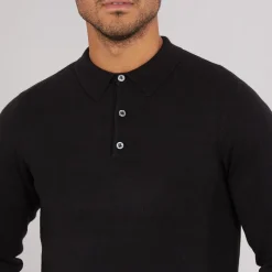 Hot Herre Cash L/​S Polo Shirt Sort T-Shirts, Poloer Og Skjorter·Poloer