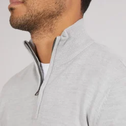 Hot Herre Cash 1 /​ 2 Zip Jumper Lys Grå Mel Trøjer Og Cardigans·Trøjer